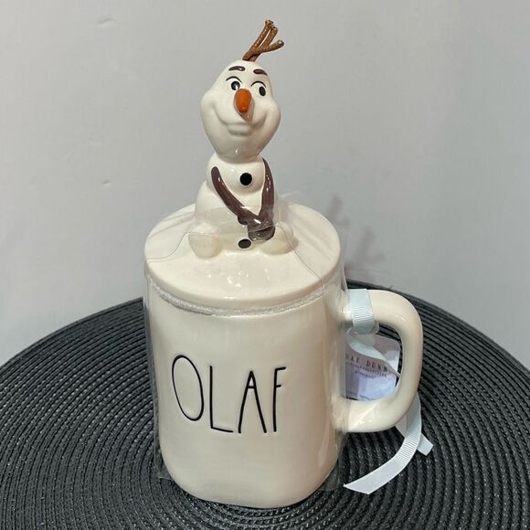 Rae Dunn Olaf Mug with Topper NWT - Picture 2 of 6